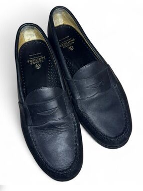 Brooks Brothers Men’s 9 D Black Leather Penny Loafers Dress Shoes Hand Sewn